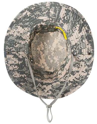 Rosoz Sun Hats for Men Women Bucket Hat UPF Protection Wide Brim Boonie Hat - color: 1pack-light Gray Digital