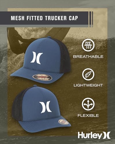 Hurley Mens Baseball Cap Laguna Icon Trucker Hat, Curved Brim - color: Navy, size: Large-X-Large
