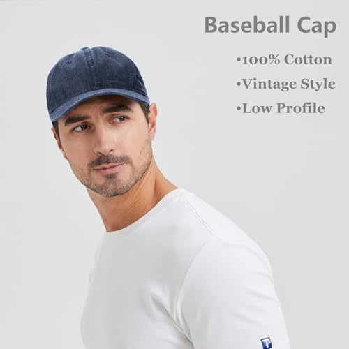 TOPTIE Washed Cotton Dad Baseball Cap - Low Profile Adjustable Hat - color: Light Orange