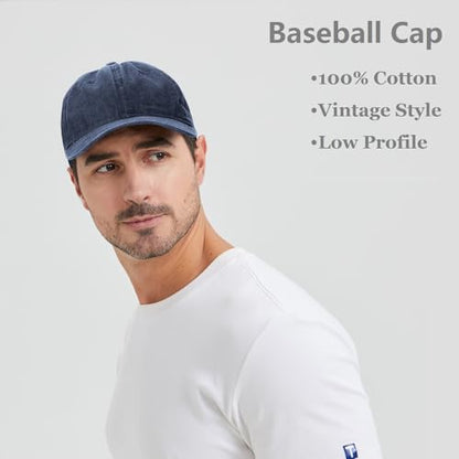 TOPTIE Washed Cotton Dad Baseball Cap - Low Profile Adjustable Hat - color: Pink
