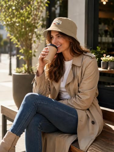 National Elements Print Bucket Hat Packable Breathable Sun Cap for Men and Women - color: Khaki01