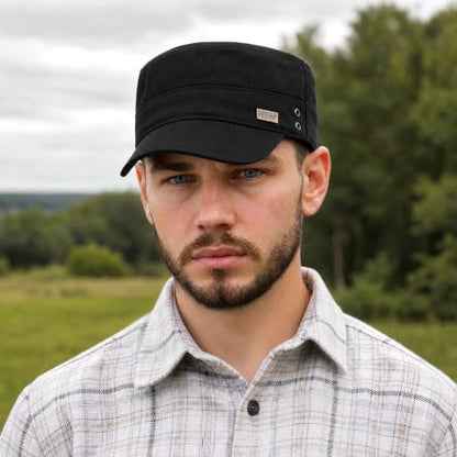 Unisex Basic Cadet Army Caps Everyday Military Style Hat - color: Black 2