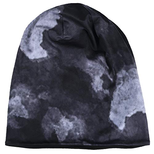 Mens Slouch Hollow Beanie Summer Skullcap B090 - color: Reversible Grey