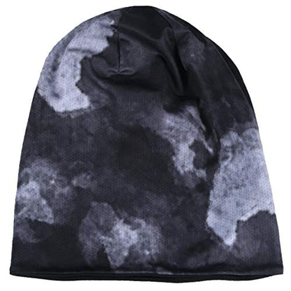 Mens Slouch Hollow Beanie Summer Skullcap B090 - color: Reversible Grey