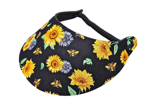 Women's Flower Design Lightweight Packable Foam Visor for Sun Protection & Outdoor Activities - color: Sunflower 8