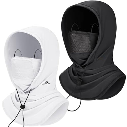 GXCROR Cooling Breathable Balaclava Face Mask Sun UV Protection Hood Shiesty Mask for Cycling Fishing Running - color: Black+white