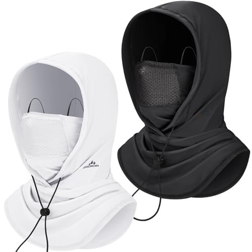 GXCROR Cooling Breathable Balaclava Face Mask Sun UV Protection Hood Shiesty Mask for Cycling Fishing Running - color: Black+white
