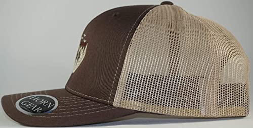 HORN GEAR Trucker Hat - Mountain Hat Edition - color: Brown/Khaki