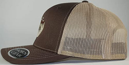 HORN GEAR Trucker Hat - Mountain Hat Edition - color: Brown/Khaki