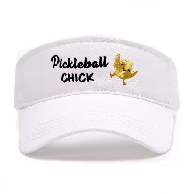 Embroidered Pickleball Visor Men Women,Gifts for Pickleball Lovers - color: White, style: Pickleball Chick