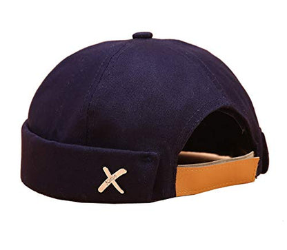 Men Women Cotton Docker Cap - color: X-navyblue