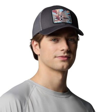 Columbia Unisex PFG Patch Mesh Ball Cap - color: Shark/City Grey/Redfish Shine, size: Large-X-Large