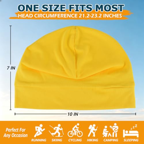 Headshion 100% Cotton Skull Caps Beanie Sleeping Hats for Men Women - color: Gold & Lemon Yellow