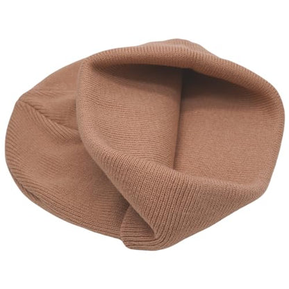 55cube Unisex Winter Beanie Hats Warm Thick Knit Cuffed Skullcaps - color: Apricot Crush