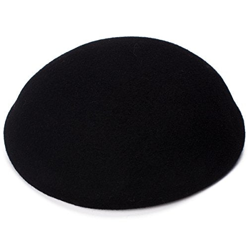 Cute Wool Felt Pillbox Hat Millinery Round Fascinator Base Craft Supply A048 - color: Black
