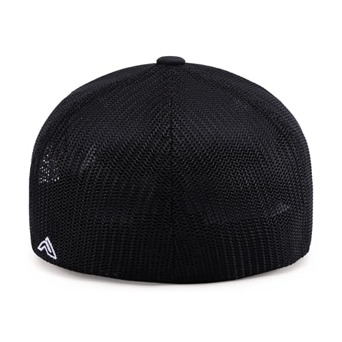 Pacific Headwear Unisex Adult Pacific Headwear Trucker Flexfit® Cap - color: Black, size: Small-Medium