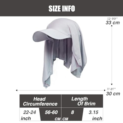 Headscarf Baseball Cap for Men Women, Summer Sun Visor Hat - color: Gray