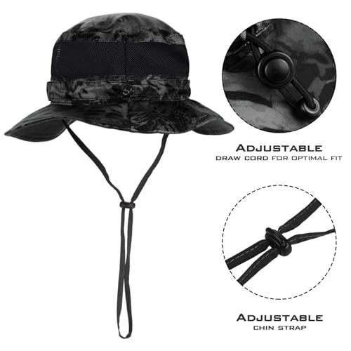 KastKing Sol Armis UPF 50 Boonie Hat for Sun Protection,Men Women - color: Blackout