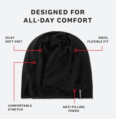 Summer T-Shirt Beanie for Men & Women - Soft Modal - Slouchy Style - color: Black