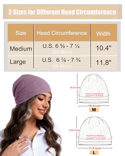 100% Cotton Summer Beanie for Men Women, Thin Soft Slouchy Beanies - color: 1pcs-purple, size: Medium