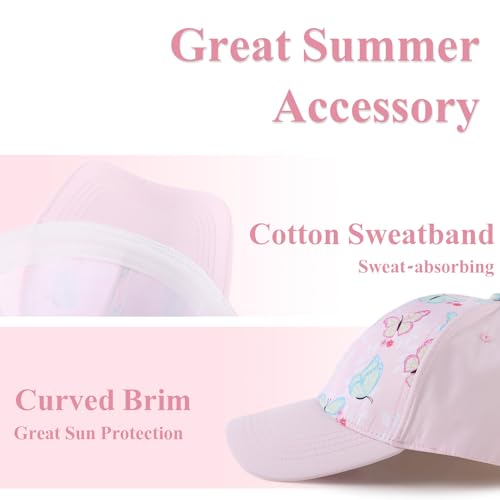 Zsedrut Girls Glitter Baseball Cap Kids Adjustable Ponytail Hat Toddler Summer Mesh Trucker Hats - color: Butterfly