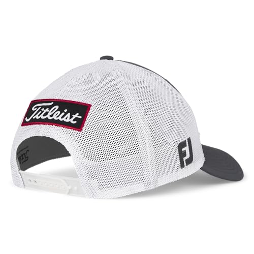 Titleist Men's Tour Performance Mesh Golf Hat - color: Charcoal/White