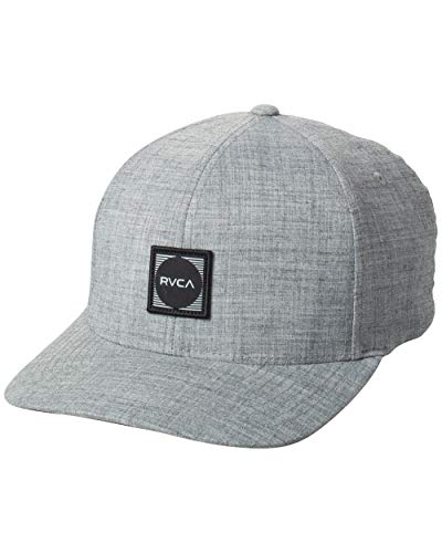 RVCA Men's Flexfit Curved Brim Fitted Hat - color: Rvca Flexfit/Heather Grey, size: Large-X-Large