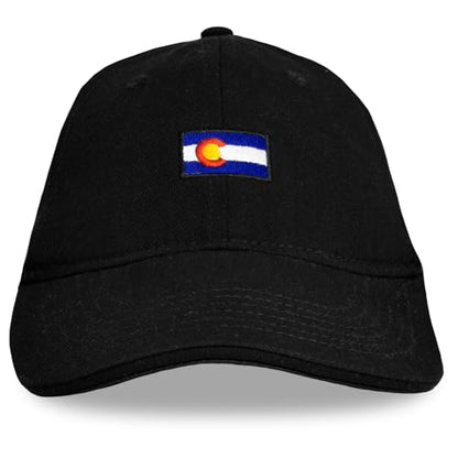 Headsweats Dad Hat – Men's Embroidered Twill Baseball Cap, Adjustable Strapback, Lightweight, Breathable - color: Black/Colorado