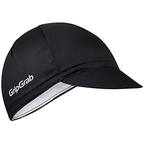 GripGrab Summer Cycling Cap - UV Protection Under-Helmet Bicycle Visor Hat - color: Black, size: Small-Medium