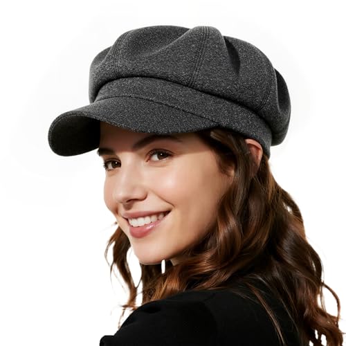 American Trends Newsboy Hats for Women Baker Boy Cap Fall Winter Beret - color: A-grey