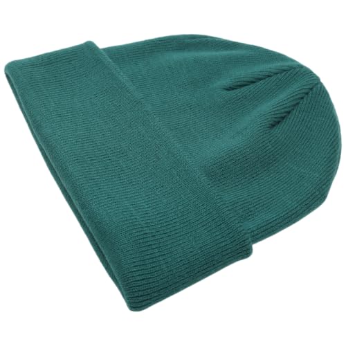 55cube Unisex Winter Beanie Hats Warm Thick Knit Cuffed Skullcaps - color: Dark Teal