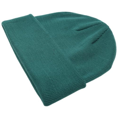 55cube Unisex Winter Beanie Hats Warm Thick Knit Cuffed Skullcaps - color: Dark Teal