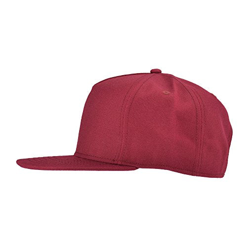 DALIX Premium Wool Blend Hat Flat Bill Cap Snapback Black Dark Gray Maroon Light - color: Maroon