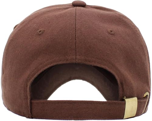 KBETHOS Classic Unisex Cotton Adjustable Low Crown Baseball Cap – Plain Dad Hat - color: Brown