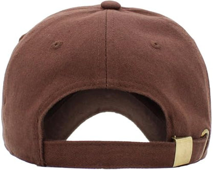 KBETHOS Classic Unisex Cotton Adjustable Low Crown Baseball Cap – Plain Dad Hat - color: Brown