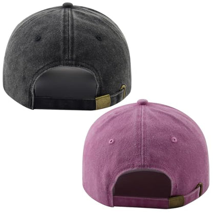 2PCS Mom and Dad EST 2027 2026 Hats for Women Men, New Parents Baseball Cap - color: Black and Pink