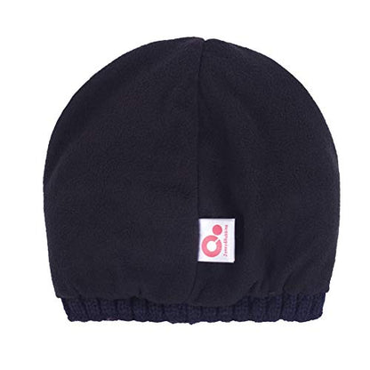 Janey&Rubbins Men‘s Stylish Knit Visor Brim Beanie Hats Fleece Lined Skull Ski Caps - color: Blue
