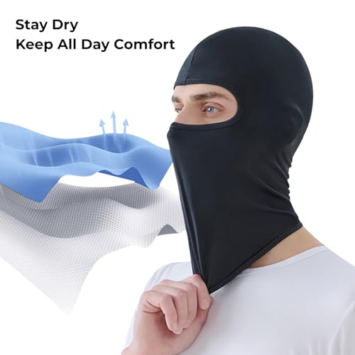 Balaclava Ski Mask Summer Cooling Face Cover Lightweight Shiesty Mask for Men Women UV Protector Unisex Motorcycle - color: Black