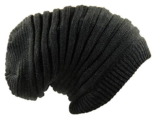 RW Rasta Long Slinky Beanie Hats - color: Charcoal Gray