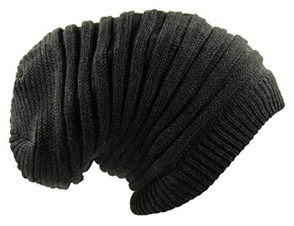 RW Rasta Long Slinky Beanie Hats - color: Charcoal Gray