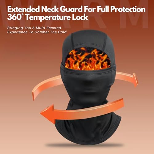 Balaclava Ski Mask Winter Windproof Thermal Neck Warmer - color: Black - Plain