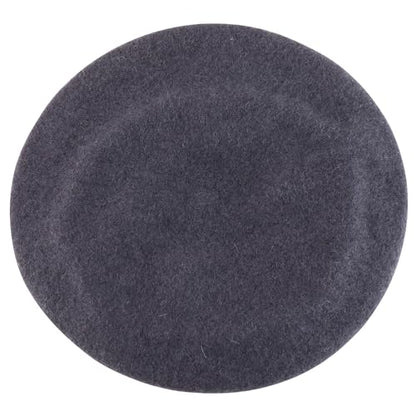 Trendy Apparel Shop Plain Solid French Wool Beret Hat - color: Dark Grey