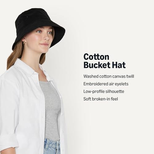 Amazon Essentials Women's Washed Cotton Bucket Hat - color: Black, size: Large-X-Large