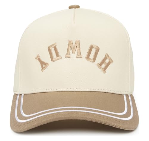 Funky Junque Women's 2 Tone Trucker Hats - color: Howdy (Upside Down) - Khaki/Beige
