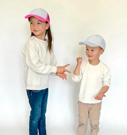 Kids-Girls-Trucker-Hat Adjustable-Baseball-Cap Toddler Mesh Sun Hats 2-6Y - color: Red+white