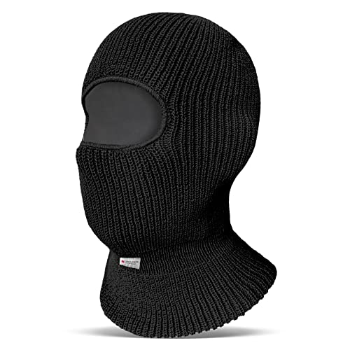 Evridwear Winter Balaclava Ski Mask Warm Knitted Full Face Cover for Men and Women Outdoor Sports Cycling - color: Classic Black, style: Double Layered With 3m Thinsulate Liner