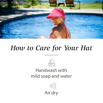 Wallaroo Hat Company Women's Aqua Sun Visor – UV Sun Protection, Water Friendly, Packable Design, Adjustable - color: Black