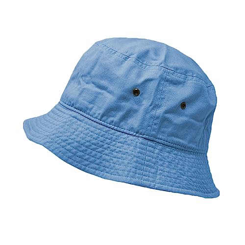 Glory Max Unisex Solid Color 100% Cotton Bucket Hat Small Brim Packable Travel Summer Beach Hat - color: Baby Blue, size: Small-Medium