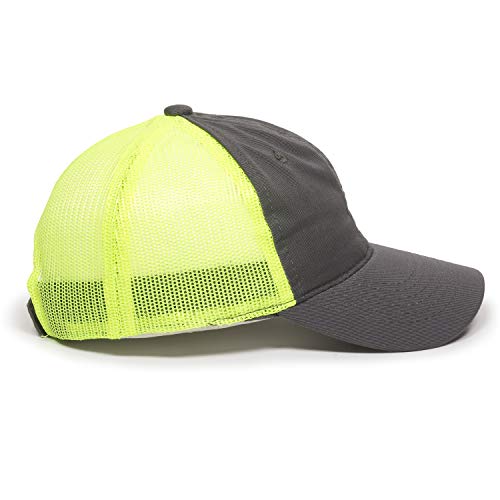 Outdoor Cap Garment Washed Meshback Cap - color: Charcoal/Neon Yellow
