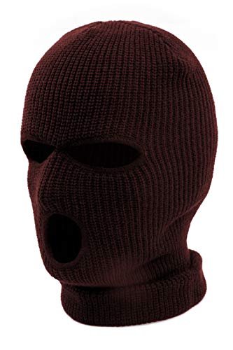 Quality Full Face Knit Ski Mask Beanie Men Women Unisex One Hole Three Hole Winter Headwear Face Mask Protection - color: Burgundy